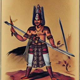 Indian king with sword and armor