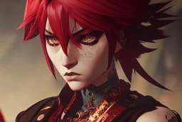 beautiful punk girl, hyper detailed, intricately detailed, illustration by <kilian eng> <Yoji Shinkawa>, darkred tones,