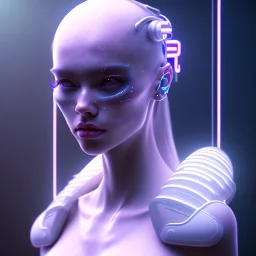 caucasian Woman, samurai, cyberpunk, neon, highly detailed, art stations, concept art, smooth, unreal engine 5, god rays, ray tracing, RTX, nanite polygons, lumen lighting, ultra detail, volumetric lighting, 3d, finely drawn, high definition, high resolution, gradient background