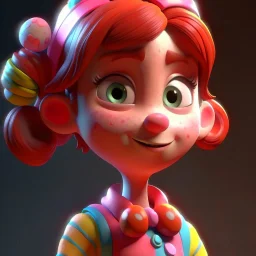candy girl, stylized 3d. pixar, cartoon