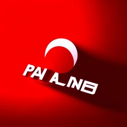 Logo for video channel with the text "Palomo Chanell" minimalist 3D red and white colors"