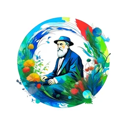 Design a high-resolution logo in claude Monet style; include AI and digital health.