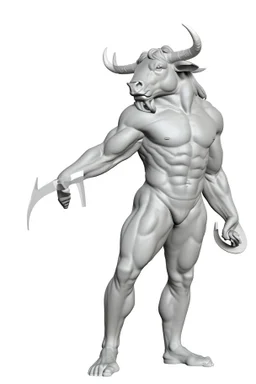 The Minotaur a man with a bull's head