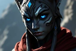 character art of a 20-year-old female Elder-Scrolls-Online-Style Khajiit, glowing blue eyes, She has a curvy body. The artwork is in high-resolution CGI, 4K quality, showcasing high detail and a cinematic look.
