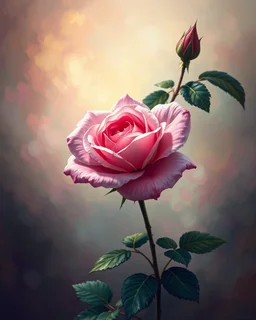 Climbing rose, background. Majestic, Gorgeous, epic, beautiful. Realistic. Digital oil painting art, vibrant colors, high quality, digital painting in 24 colors, vivid colors. Masterpiece, perfect composition. Clear image. Centered image. Ultra HD. 64K. Art by Willem Haenraets.