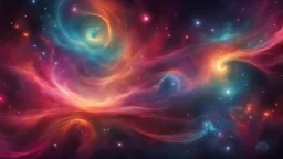 fabulous mystical outer space abstraction in bright colors
