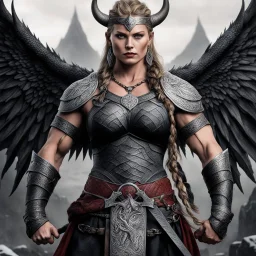 muscle viking woman with dragon back tattoo that extends down her arms, it is the blood eagle: a method of ritual execution