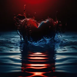 electric heart black and red water