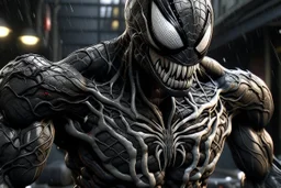 Imagine/ spiderman venom suit, comic accurate, ultra realism, intricate detail, photo realism, portrait, upscale maximum, 8k resolution,,Hyper-detailed ,8k, by xanuth