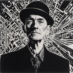 [art by William Burroughs] The year was 1967. One fateful evening, Jack found himself at an underground groovy club in the vibrant beat of the counterculture reverberated, Surrounded by the pulsating music and hypnotic lights, he felt the unmistakable surge of energy that united them all.