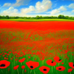 poppy field in the style of rubens