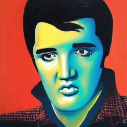 Elvis presley painted by david hockney