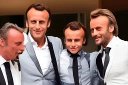 Emanuel Macron and Johny Hallyday with their new weird baby