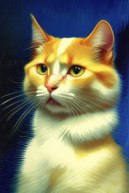 Portrait of a cat by Van Gogh