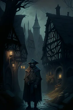 dark mayor of small medival village