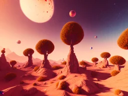 gold and red crystal cosmic and galactic ambiance hill sky rocks sunny trees pools mars desert, full of details, smooth, bright sunshine，soft light atmosphere, light effect，vaporwave colorful, concept art, smooth, extremely sharp detail, finely tuned detail, ultra high definition, 8 k, unreal engine 5, ultra sharp focus