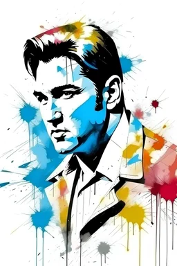 elvis presley water color splash
