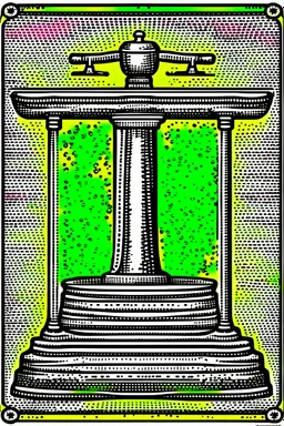 Vintage pop art style, weighing merchant scales