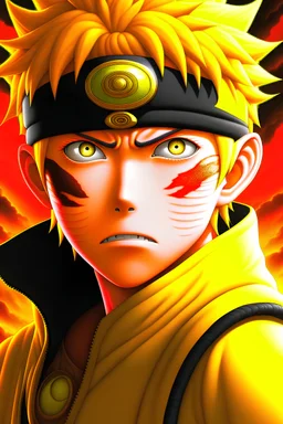 portrait of Naruto Uzumaki after a battle