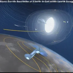 modern starship orbits Earth