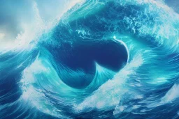 a screaming ocean wave, realistic, cinematic, digital art, trending on artstation