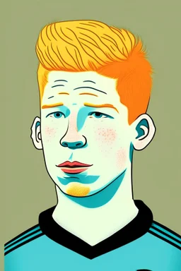 Kevin De Bruyne Belgian football player cartoon 2d