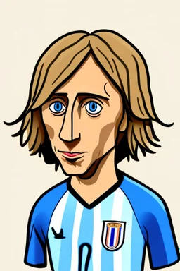 Luka Modric Croatian soccer player 2d cartoon