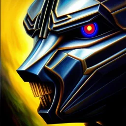 ultra detailed fullbody Portrait in oil on canvas of Igor – A deformed Decepticon , extremely detailed digital painting,intrincate, extremely detailed face,crystal clear Big Glowing eyes, mystical colors , perfectly centered image, perfect composition, rim light, beautiful lighting, 8k, stunning scene,extremely sharp detail, finely tuned detail, ultra high definition raytracing, in the style of robert e howard and pablo oliveira and Ken Kelley and Ohrai Noriyoshi and Simon Bisley and tomzj1