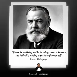 "There is nothing noble in being superior to your fellow men; true nobility is being superior to your former self." - Ernest Hemingway