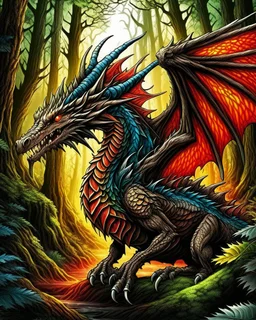 mythical drogon, forest backwornd, adult book cover