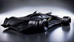 an all new batmobile based on all of the batmobiles including the 1989 batmobile, the batman and robin batmobile and a little from a new ford mustang, black