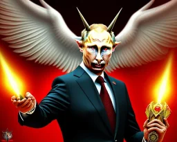 president Putin angry satan with horns