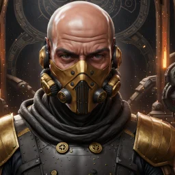 star wars bald male corellian pilot wearing pearlescent black and gunmetal grey First Order special forces heavy assault stealth commando armor and helmet with gold trim inside the jedi temple, hyperdetailed, dynamic lighting, hyperdetailed background, 8k resolution, volumetric lighting, light skin, fully symmetric details