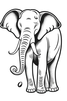 Black outlined elephant drawings