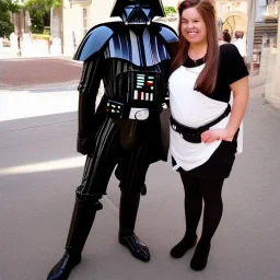 lovely lady with darth vader