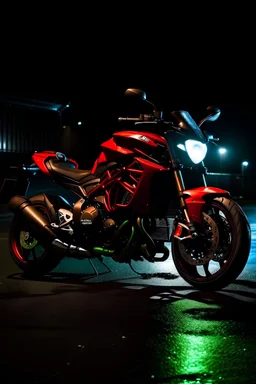 Z900 in red at night time