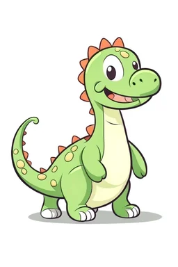 cute dinosaur style cartoon, full body, outlined, without shadow, and well outlined