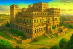 Old castle of aleppo, detailed , enhanced, 4k ,cinematic,by van gogh