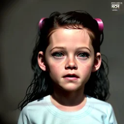 Kristen stewart toddler, full body, dramatic lighting, hyper realistic