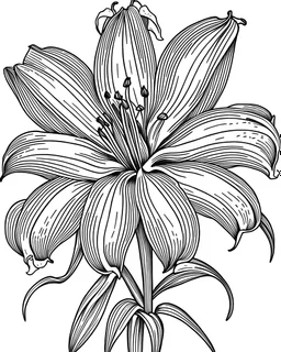 real massive Lily flower coloring page