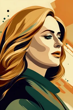 generar una imagen que resuma el rol de la mujer en el mundo laboral en base a los rasgos de la cantante adele