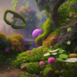 pixar style, volumetric summer garden environment and background, realistic painting of sneaker, looking excited, volumetric lighting, dramatic lighting, detailed digital painting, extreme dense and fine fur, anime, ornate, colour-washed colors, elegant, small minutiae, tiny features, particulars, centered, smooth, sharp focus, renderman gofur render, 8k, uhd, detailed eyes, realistic shaded volumetric lighting, sunlight caustics, backlight, centered camera view