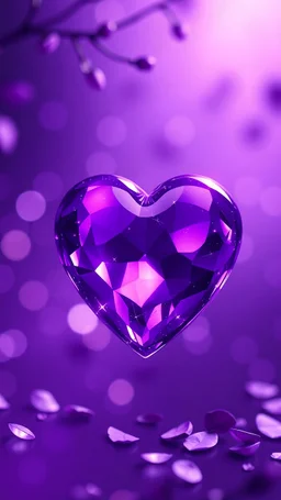 Purple love heart, with luxurious visual effects