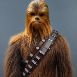 photorealistic and intricate portrait of chewbacca in star wars by rosa bonheur, wearing beskar armor, deep dark colors, hyperdetailed, 32K, oil on canvas,