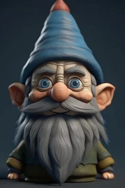 Portrait of a young male gnome with long hair, small, intelligent eyes, small, angular face, aquiline nose,