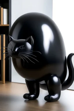 balloon shaped like the butt of a black cat