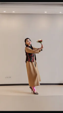 A full-body shot of azeri lady flat shoes