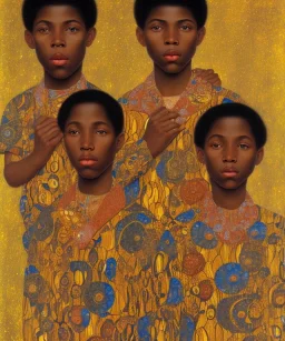 wealthy African American two young brothers of four by Gustav Klimt