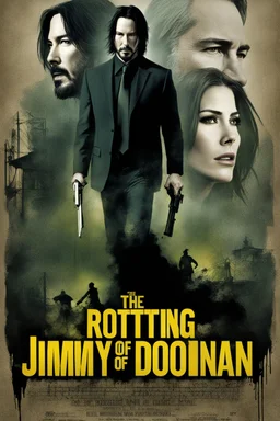 Movie poster -- text "The Rotting Corpse of Jimmy Doonan" starring Keanu Reeves/Sandra Bullock