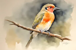 A masterpiece, best quality of exactly based bird image, watercolour and pencil, soft dynamic lighting, acrylic palette knife